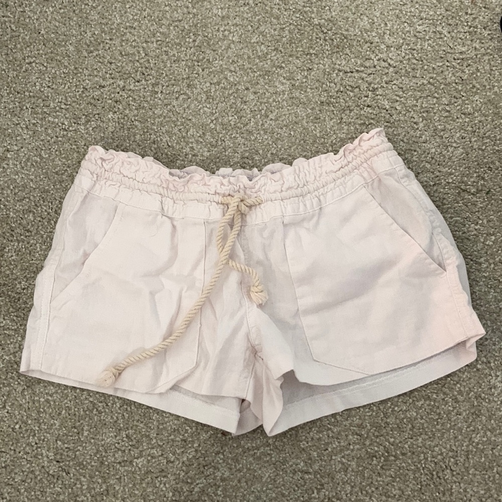 Roxy white linen shorts
